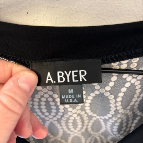 Vintage Y2K A. Byer Black V-Neck Blouse Chain Print Size Medium - Picture 4 of 7